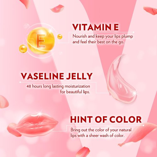 Vaseline Lip Therapy | Rosy Lip Balm - Fast-Acting Nourishment for Chapped Lips | 3-Pack, 0.16 Oz Each