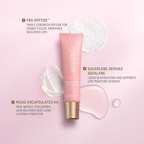 Biossance Pro-Peptide Lip Perfector - Deeply Hydrating Vegan Lip Balm with Pro-Peptides & Hyaluronic Acid | Silky Glossy Finish