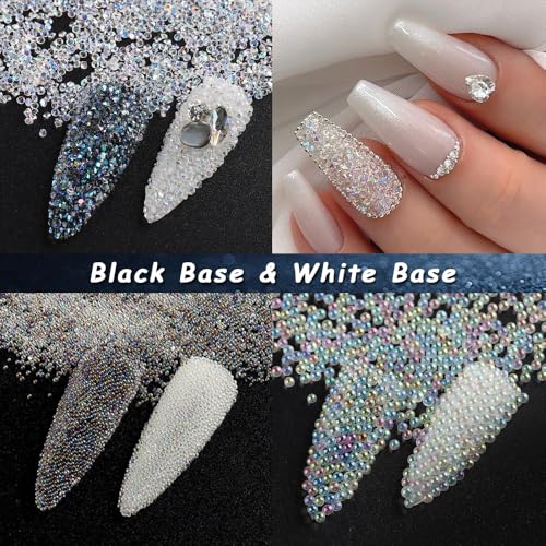 Mini Rhinestones for Nails 1.5mm Clear AB Pixie Crystals - Glitter Nail Art Decorations