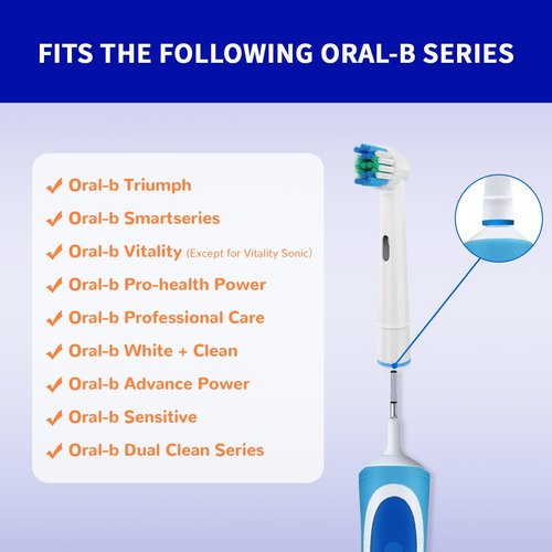 20 PCS Replacement Toothbrush Heads Compatible with Oral B Braun Electric Toothbrush Pro 1000/9000/ 5000/3000/8000