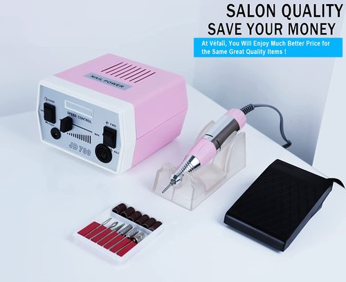 Véfaîî Upgraded Nail Drill Electric Nail File, JD700 Nail Drills for Acrylic Nails Professional 30000RPM Manicure Tools Acrylic Nail Drill for Nail Dip Kit Acrylic Powder Poly Nail Gel B-01