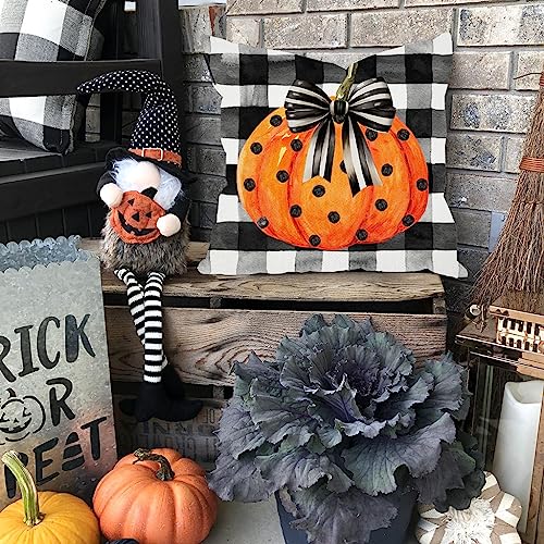 Halloween Pillow Covers Set of 4 18x18 Inch Pumpkin Truck Black Variation