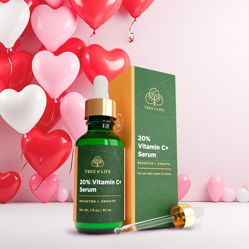Tree of Life Beauty Hydrating Facial Serum - 20% Vitamin C & Vitamin E - Brightening Anti-Aging Treatment - 1 Fl Oz