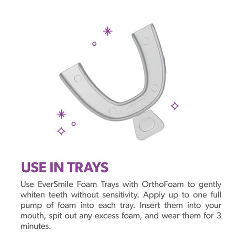 EverSmile OrthoFoam Braces Cleaner — Brushable Foam Whitens Teeth, Eliminates Bacteria, Fights Plaque and Bad Breath – Cleans Under Metal, Ceramic, Clear Brackets and Wires – 50ml (4 Pk)