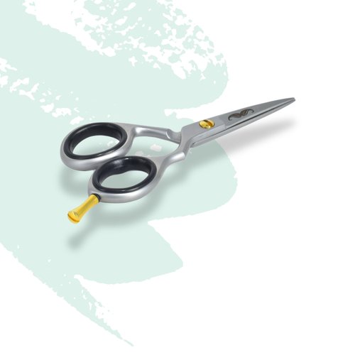 Massive Bee Store Rounded-Tip Trimming Scissors for Men – Stainless Steel High Carbon Beard, Mustache, and Ear Hair Grooming Scissor (Silver-Pointy-Tip)