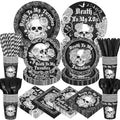 Black and White Gothic Tableware Set for 50 Guests - Death to My 20s Variation