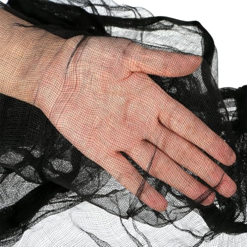 Halloween Creepy Cloth - Black Gauze Spooky Fabric 200 x 80 Inch - Haunted House Decor