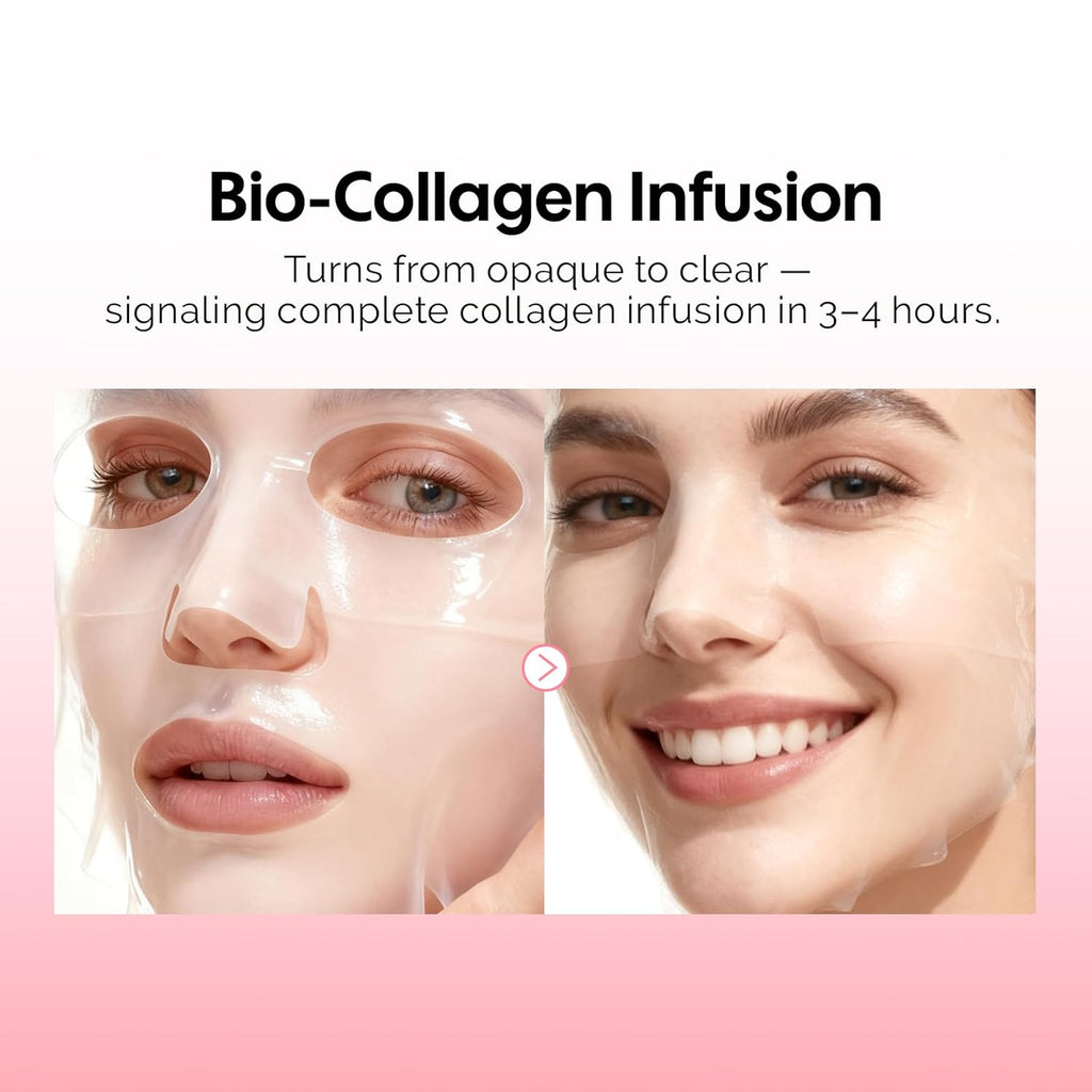 ZealSea Bio Collagen Hydrogel Face Mask - Overnight Jelly Gel for Deep Hydration & Pore Care | 4 Pack