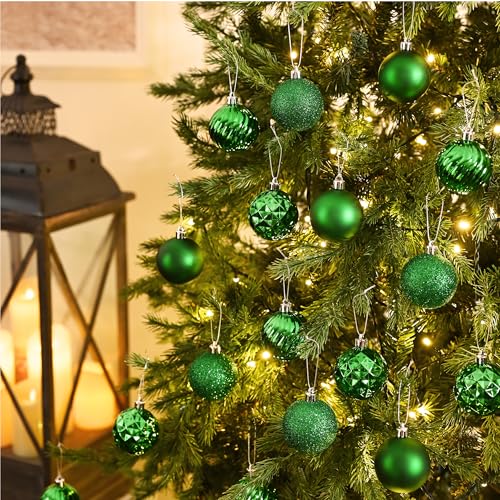 Emerald Green Christmas Tree Ball Ornaments 2.36 Inches - Valery Madelyn