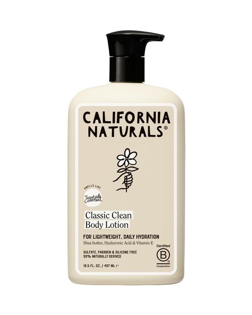 California Naturals Classic Clean Body Lotion, Lightweight Daily Body Lotion for Soft Hydrated Skin, Naturally Scented, Vegan, Cruelty, Paraben & Phthalate Free, 16.5 oz