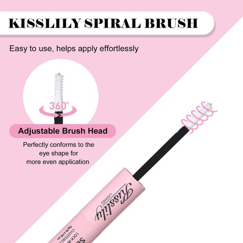 Kisslily Lash Cluster Glue Waterproof Bond and Seal Lash Glue Long Lasting Eyelash Glue Strong Hold Bond and Seal 2-in-1 Adhesive for Home Work Party Use (1, White)