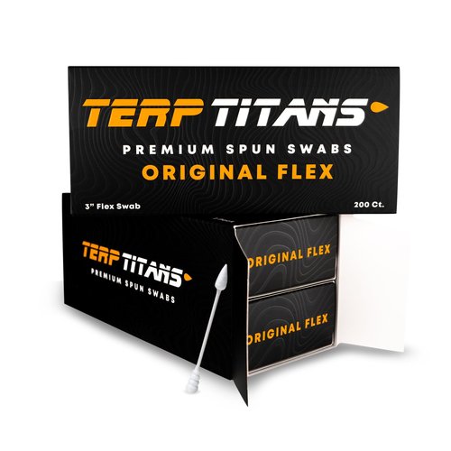 TerpTitans Original Flex – Flexible Cotton Swabs, 400 Count — Spiral Tip For Max Absorption and Fine Point Tips For Tight Spaces | Zero Plastic Packaging | 2-Pack