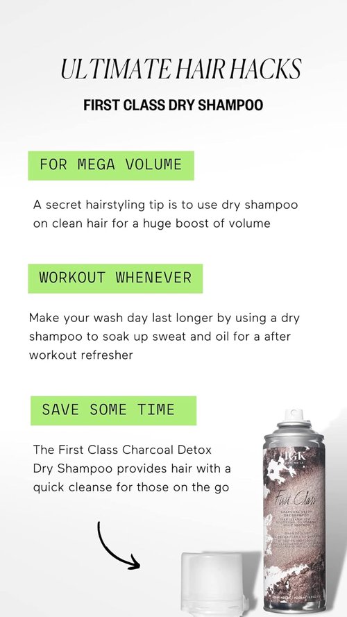 IGK First Class Charcoal Detox Dry Shampoo - Refresh Oily Hair, Balance Oil & Volumize | Vegan & Cruelty-Free