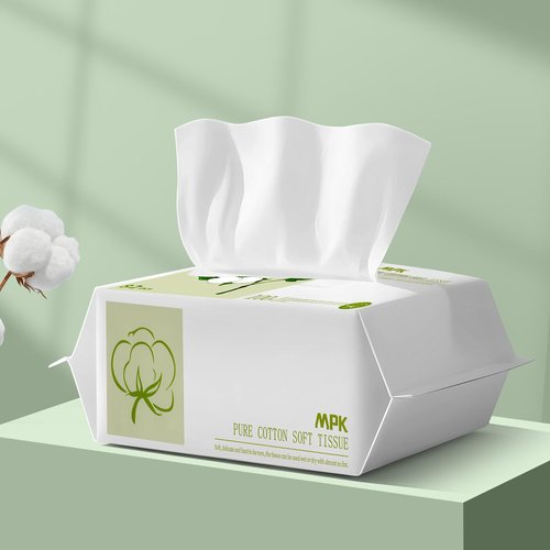 MPK Disposable Face Towel - 100% Cotton Tissues, Unscented Facial Wash Cloth for Sensitive Skin, Super Soft & Thick Facial Towels, Makeup Remover Dry Wipes, 492 Count