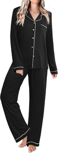 Ekouaer Women's Classic Pajama Set - Comfortable Long Sleepwear | Sizes S-XXL