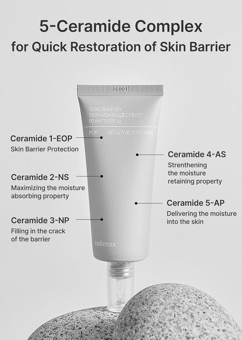 celimax Dual Barrier Trial Kit Travel Size, Gift Set | with Creamy Toner & Skin Wearable Cream, Travel Size, Mini-sized Gift Set, Ceramides, Peptide