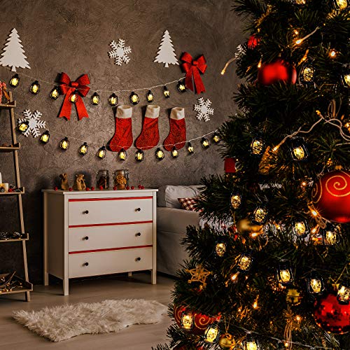 Camping Lantern String Light with 30 LEDs Black - Battery & USB Operated, Perfect for Camping & Holiday Decor