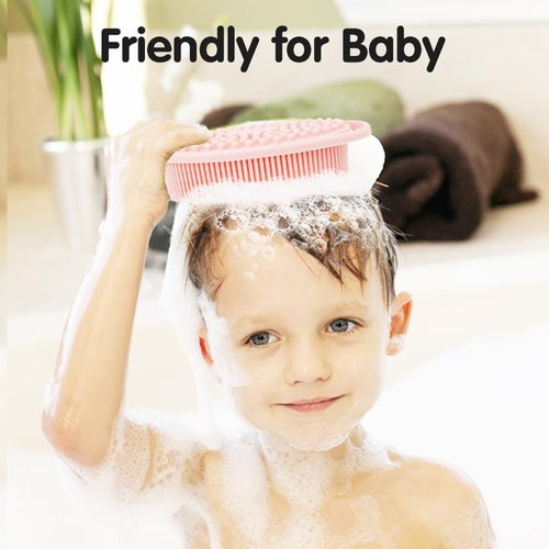 3 Pack Silicone Body Scrubber, Silicone Loofah Exfoliating Soft Body Scrubber, Silicones Body Brush Bath Shower Scrubber for Body, 2 in 1 Bath and Shampoo Wash Brush for Skin Exfoliation Men Women