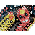 Mexican Sugar Skull Dia De Los Muertos Table Runner - Multicolour 01 - 12 x 72 Inches