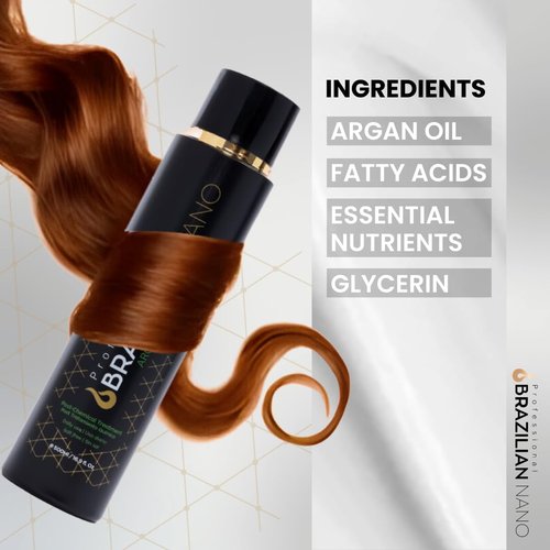 Brazilian Nano Moisturizing Conditioner for Damaged Dry Hair, Argan Oil Conditioner for Women Men to Strengthen Detangle and Hydrate, No Sulfates or Parabens, Anti Frizz Nourishing Hair, 16.9 Fl Oz