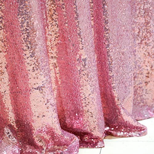Rose Pink Sequin Tablecloth - 132 Inch Round Glitter Cover for Weddings & Parties - Variation of THIS listing