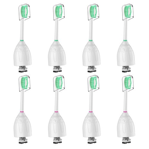 Replacement Toothbrush Heads for Philips Sonicare E-Series/Essence/Xtreme/Elite and Other Screw-on Electric Toothbrush Models, 8 Pack, Dupont Bristles with Protective Cover