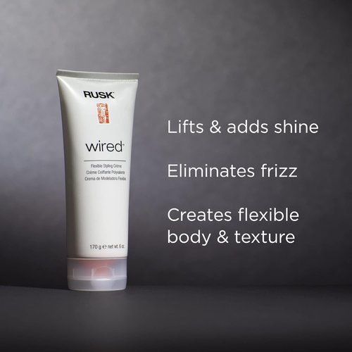 RUSK Wired Flexible Styling Cream - Frizz Control & Textured Definition - 6 oz Pliable Hair Cream