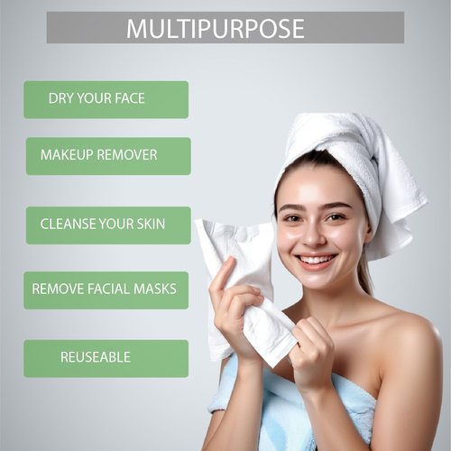 Fibertowels XL Disposable Face Towels 10” x 12” Eucalyptus Fiber Face Towelettes, Ultra Soft Facial Tissue Wipes for Women, Skin Friendly Dry Wipes Makeup Remover 50 Count (Pack of 1)