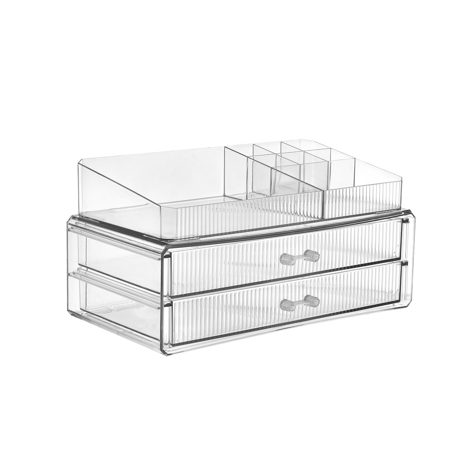 ZHIAI stackable storage drawers, acrylic storage rack, cosmetics and beauty products organizer, suitable for makeup room, bathroom, pantry, home bedroom storage
