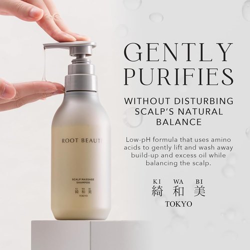 Kiwabi Root Beauté Itchy Scalp Shampoo - Sulfate-Free Natural Treatment for Dry & Oily Scalps | 23 Botanicals for Hair Growth