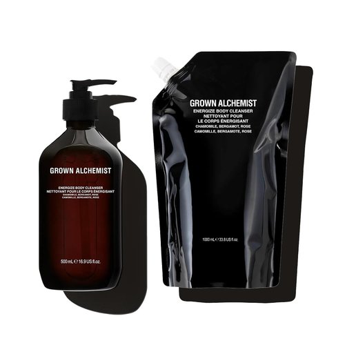Grown Alchemist Energize Body Cleanser Set - 500ml + 1L Refill for Refreshing Clean Skin