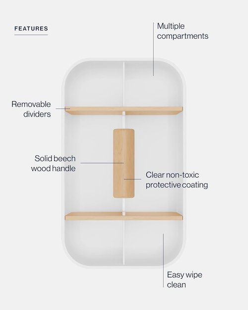 Lalo The Caddy - Versatile Multi-Purpose Storage Solution with Removable Dividers | BPA-Free, Coconut Color