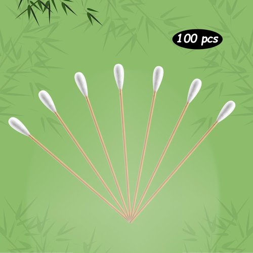 6 Inch Long Cotton Swabs (Large Size) 100pcs,Large Cotton Buds with Bamboo Handle for Pets, Gun Cleaning or Makeup