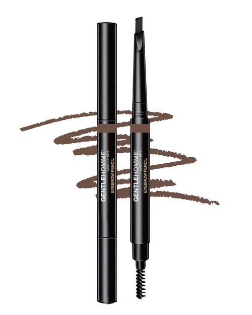 Gentlehomme 2 Pack Mens Eyebrow Pencil Light Brown, Easily Shape Define Fill Eyebrows or Beard, 2 in 1 brush and ultra-thin pencil, Waterproof Smudge Proof Sweatproof, Durable and Long Lasting
