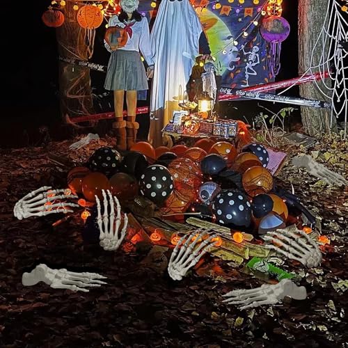 Halloween Skeleton Hands and Foot Set - Realistic Life Size Plastic Decor - Hands & Foot Variation