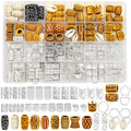 Silver Hair Charms & Beads Set for Braids Locs Dreadlocks - 235 Pieces