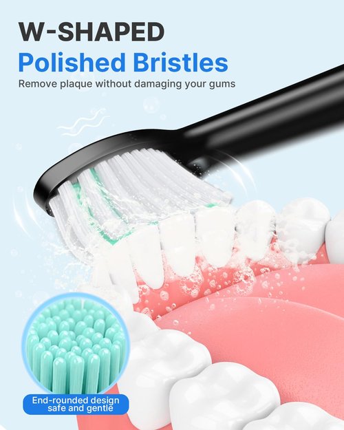 Operan Electric Toothbrush Rechargeable with 8 Brush Heads and Sonic Toothbrush with 5 Modes 2-Min Smart Timer & IPX7 Waterproof Electric Toothbrush for Adults, Travel Case (Black, 1Pack)