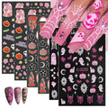 Halloween Nail Stickers-20 Sheets Rhinestones Ghost Pumpkins Web Spiders Glitter Spooky Decor
