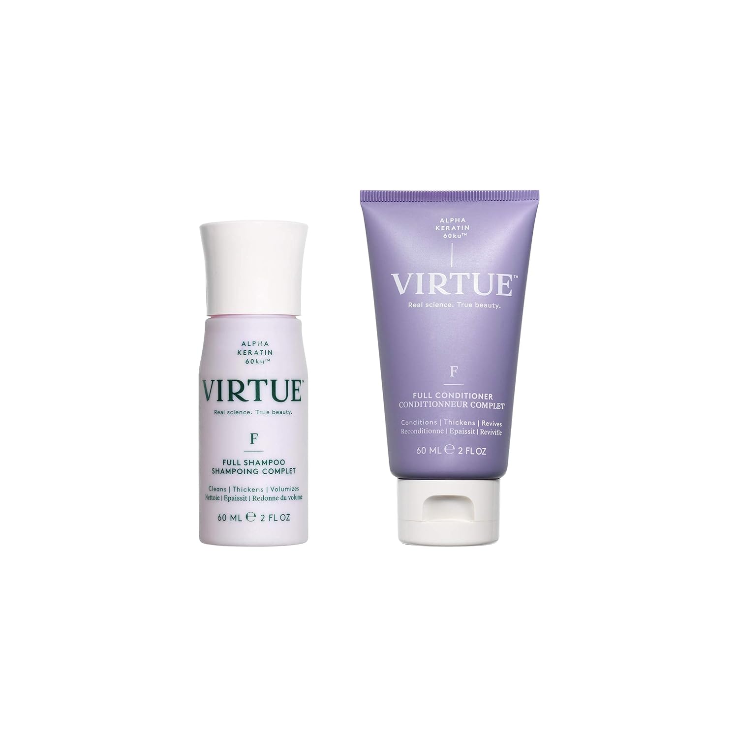 Virtue Full Volumizing Shampoo & Conditioner Set - Sulfate-Free, Color Safe for All Hair Types