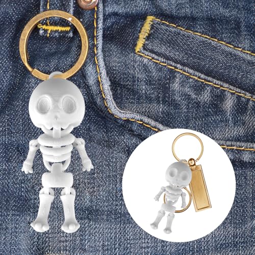 Mini Skeleton Keychains Set - 3D Articulated Party Favors & Haunted Decor
