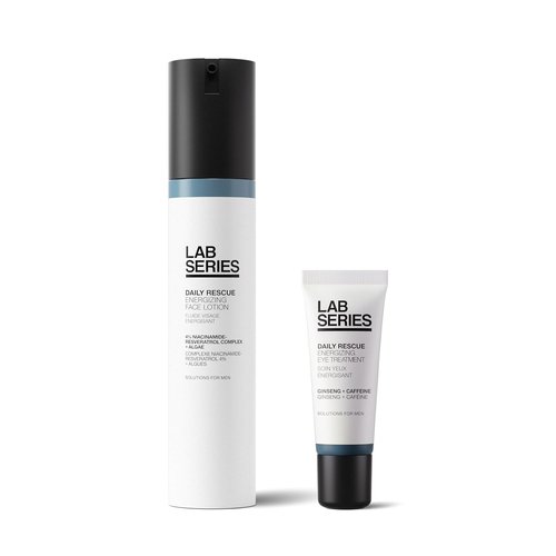 Lab Series Men's Daily Rescue Skin Care Set - Energizing Face Lotion & Eye Cream with Ginseng | Travel Size 1.7 Fl Oz & 0.51 Fl Oz