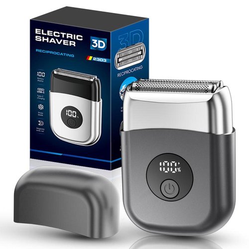 Lusenbell Electric Foil Shavers for Men: Upgraded Mini Electric Razor for Face with 3 Floating Blade， USB-C&IPX7 Waterproof Cordless Razor with LED Display