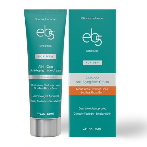 eb5 Men’s Anti-Aging Face Cream - Retinol & Vitamins E, B5, A for Moisturizing & Soothing Razor Burn | 4 Fl Oz