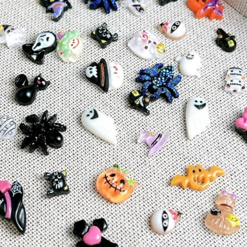 Halloween Ghost Pumpkin Nail Charms Set – Pumpkin Variation, 150 Pcs Nail Art Decorations