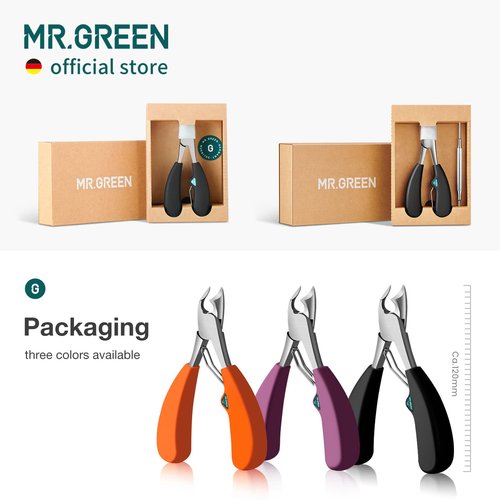 MR.GREEN Toenail Clipper Stainless Steel Ingrown Nail Cutter Good at Cutting Thick and Hard Nails Pedicure Tools (Purple+Nail Remover)