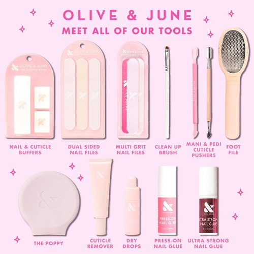 Olive & June Quick Drying Polish Drops - Touch-Dry in 80 Seconds | Vegan & Cruelty-Free with Jojoba Oil