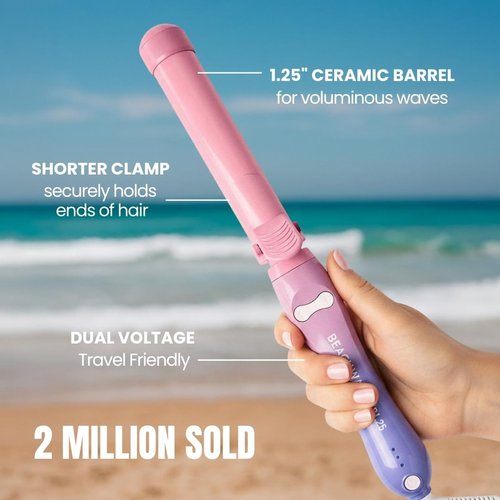 Beachwaver Co. B1 Rotating Curling Iron - Pink Sunset | Automatic 1-Inch Ceramic Design | Travel-Friendly & Dual Voltage