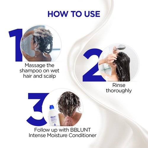 BBLUNT Intense Moisture Shampoo - Hydrating Jojoba & Vitamin E Formula for Dry, Frizzy Hair | 650 ml