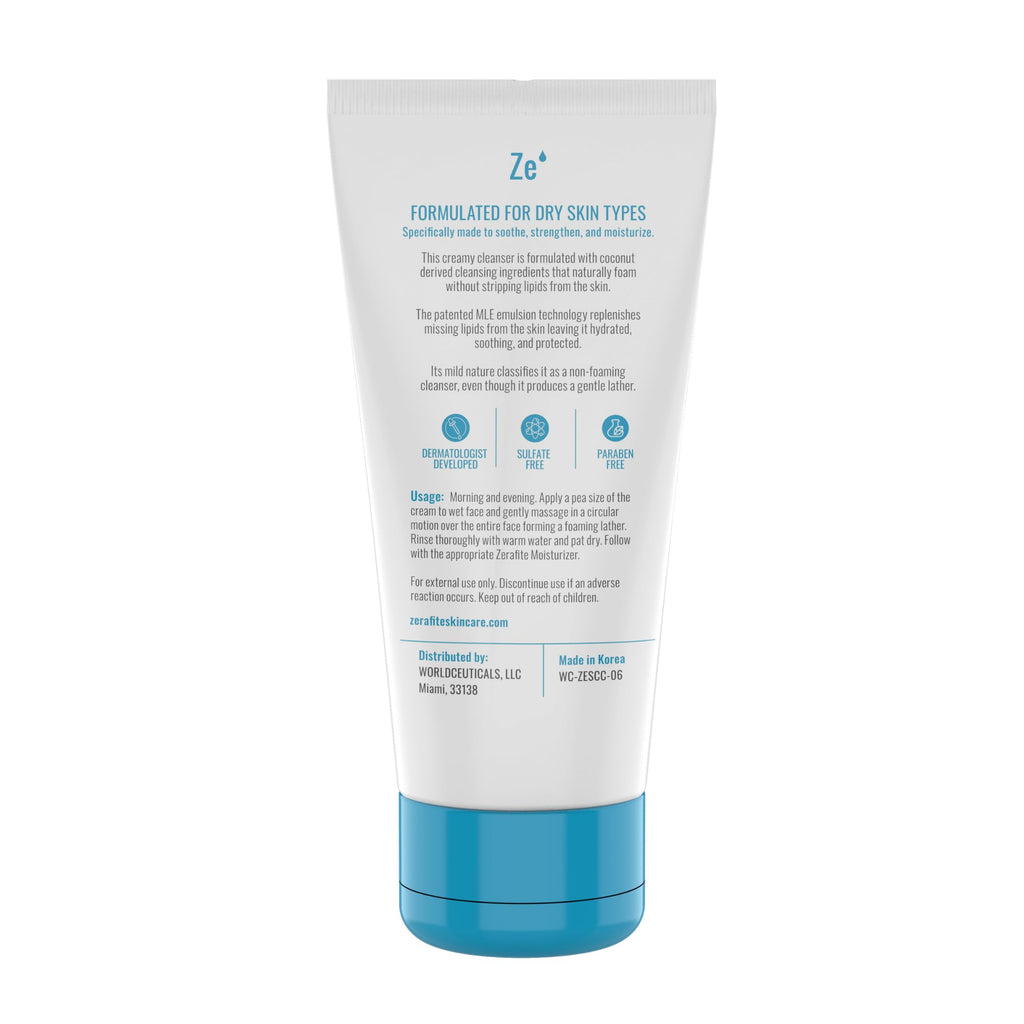ZERAFITE Soothing and Calming Creamy Cleanser for Dry & Sensitive Skin (6 Fl. oz.)
