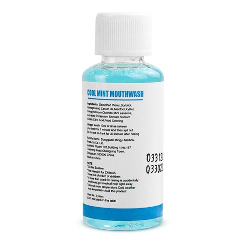 SLequipo 50 pcs Travel Size Mouthwash Bulk Mini Mouthwash, Fresh Mint Portable Mouthwash Individual 1.2oz/35ml Mouthwash Bottles for Travel Toiletry Kits
